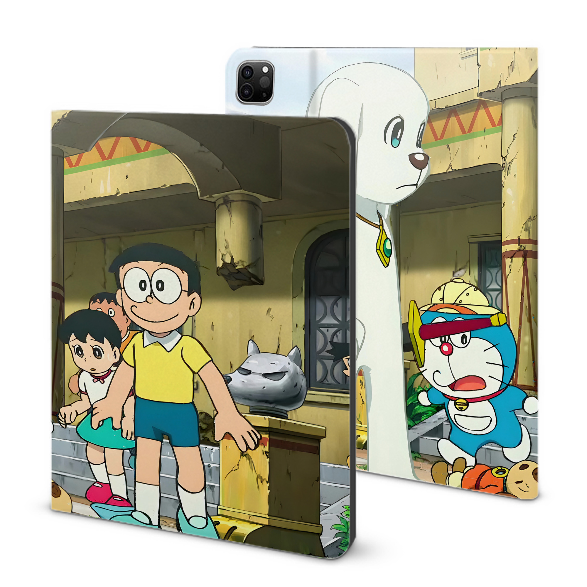 （画像用） ドラえもん Doraemon IPad ケース ブック型 PUレザー TPU 耐衝撃 軽量 薄型 ペン収納なし 全面保護 IPad 各モデル対応